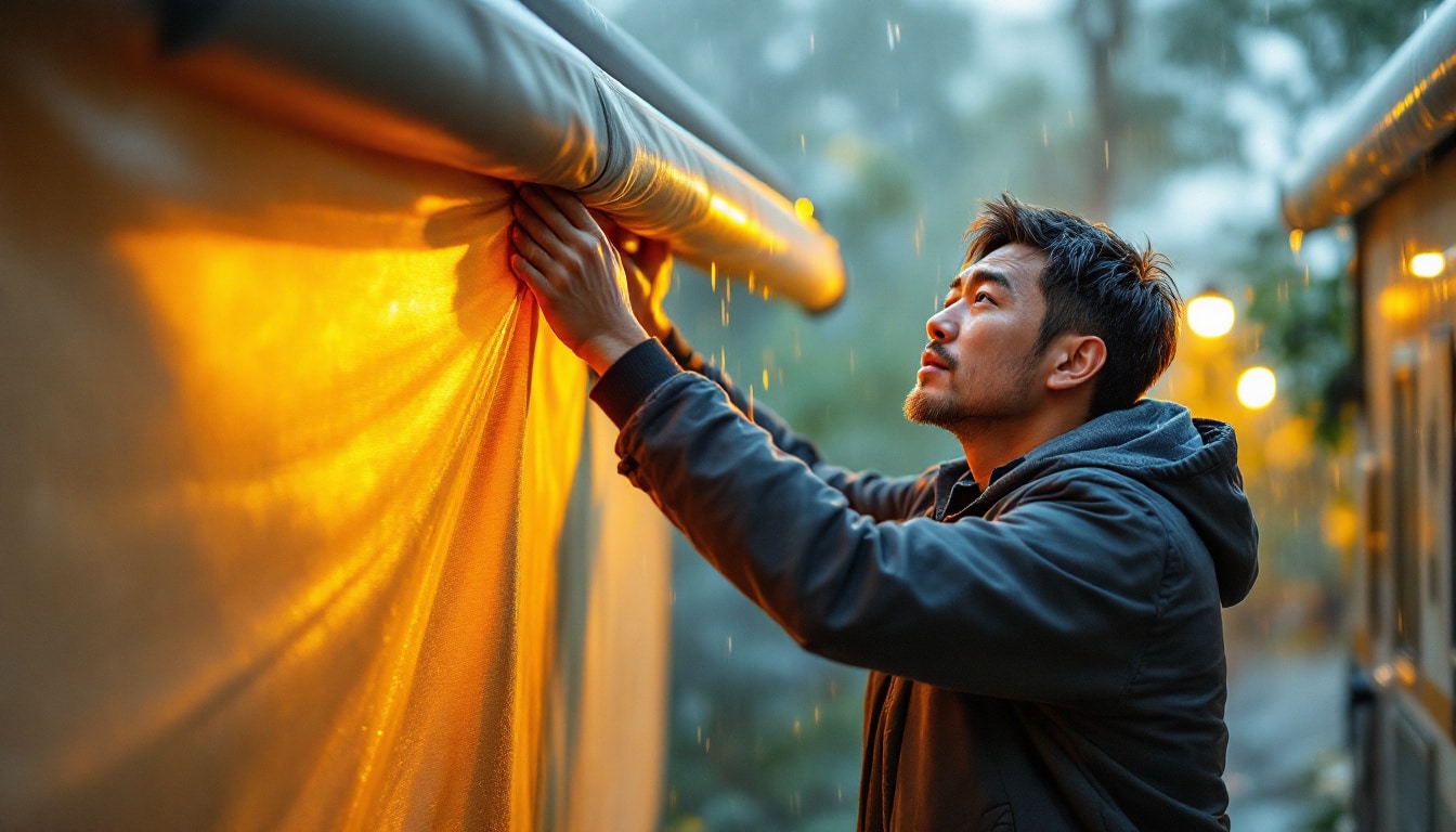 Why Is Replacing Camper Awning Fabric Essential for Every RV Owner? Because this fabric protects against harsh weather like rain, wind & sun.
