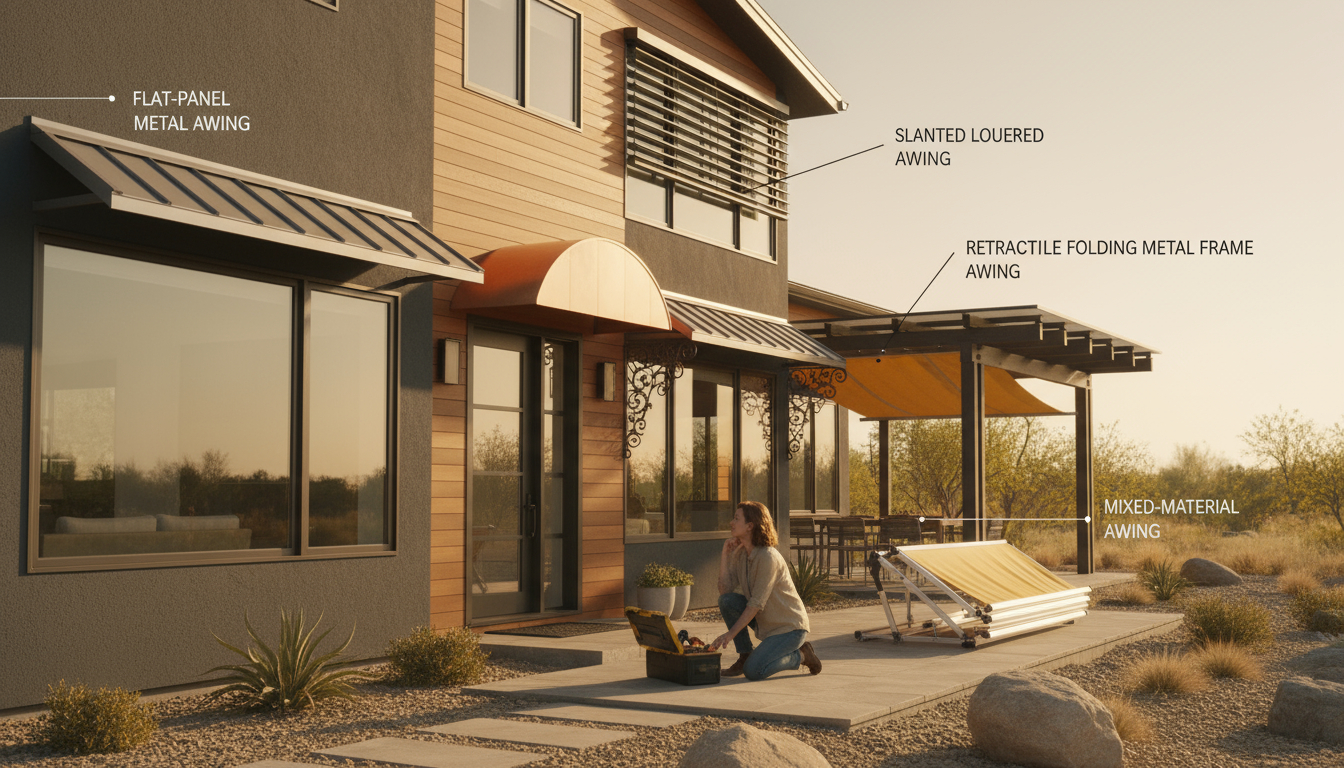 Add a photo of different designs and styles of DIY Metal Awnings.