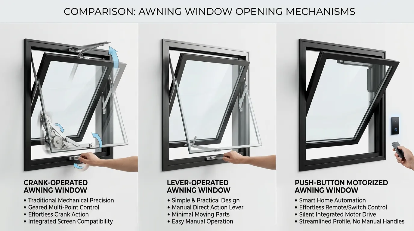 Different Ways an Awning Window Opens and Closes