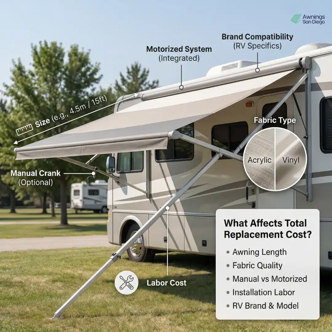 Factors That Affect RV Awning Fabric Replacement Cost
